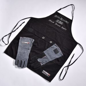 Bollenglut Grillschürze mit praktischen Handschuhen, die per Klett an der Schürze halten